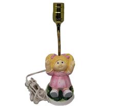 VINTAGE 1983 CABBAGE PATCH KIDS BLONDE DOLL SITTING CERAMIC NIGHT LAMP W... - $28.50
