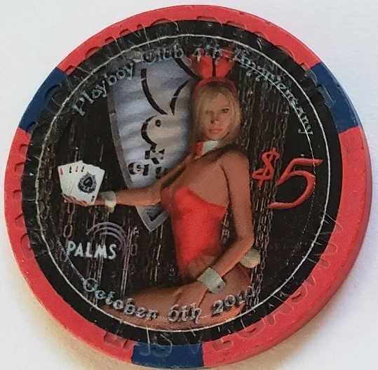 $5 Palms 4th Anniversary 2008 Playboy Ltd Edition 1200 Vegas Casino Chip vintage - $14.95