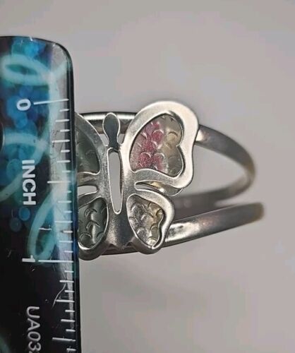 Silver 925 Cuff Butterfly Bracelet Item image 7