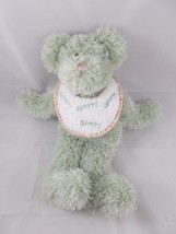 Boyds Baby Bear Rattle Plush Bib Light Green Stuffed Animal toy - $11.66