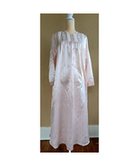 Vintage Modest Miss Elaine Silky Blush Pink Nightgown Fleece Lined - £23.35 GBP