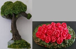 Fairy Garden Accessories Ceramic Bonsai Trees &amp; Rose Beds, Set 8, Select: Type - £2.36 GBP+