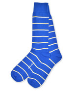 Brook Brothers Blue Striped Egyptian Cotton Blend Dress Socks Sz 7.5-12 ... - £19.07 GBP