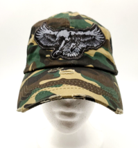 Kbethos Vintage Mens Hat Camo Eagle Applique Distressed Mesh Back Snapba... - £8.21 GBP