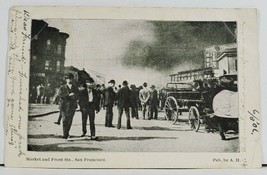California Market and Front Sts. San Francisco 1906 Fire Wagons Postcard L18 - £7.84 GBP