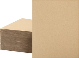 Mat Board Center, 50 Corrugated Cardboard Sheets 8X10 Inches Flat Card Board Ins - £20.03 GBP