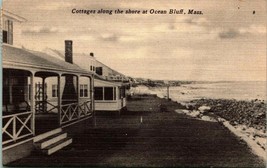 Vintage Linen Postcard Cottages Along the Shore at Ocean Bluff , MA Mass - £3.93 GBP