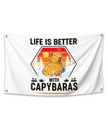 NUCTKP Capybara Life Is Better Wall Tapestry 3x5ft Brass Grommets - $182.68 MXN NUCTKP Capybara Life Is Better Wall Tapestry 3x5ft Brass Grommets - $182.68 MXN
