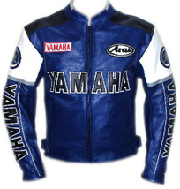 Yamaha Racing Blue Real Leather Motorcycle Jacket  - All Size - £142.22 GBP