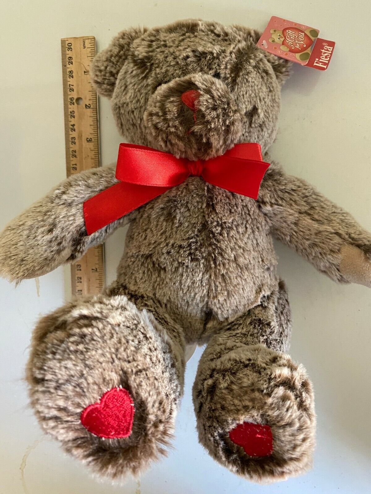 Teddy Bear Red 2016 bud herbon Bear Plush Fiesta heart noise feet Valentine new - £8.52 GBP
