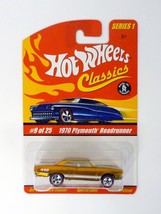 Hot Wheels 1970 Plymouth Roadrunner Classics Series 1 9/25 Gold DieCast ... - $14.84