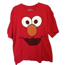 Vtg Sesame Street Elmo Face Graphic TShirt Adult XL Red Black Short Sleeve - £12.56 GBP