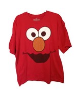 Vtg Sesame Street Elmo Face Graphic TShirt Adult XL Red Black Short Sleeve - £12.42 GBP