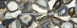 Grey Agate Stone Marble Hallway Side Table Top Antique Decent Garden Decor H5597 - £1,145.69 GBP+