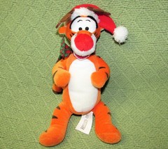Tigger Christmas Reindeer Plush Santa Hat Antlers 10&quot; Stuffed Animal Pooh Friend - £7.08 GBP