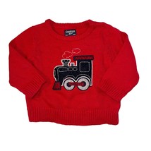 Osh Kosh B&#39;gosh Unisex Kids Red Long Sleeve Crew Neck Sweater Embroidered Train - £14.38 GBP