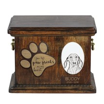 Urn for dog’s ashes with ceramic plate and description - Dachshund, ART-DOG - £79.12 GBP