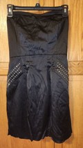 Women&#39;s Junior Black Strapless Edgy Studded Short Dress Size 5 - £6.13 GBP