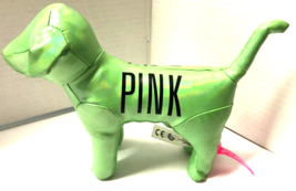 VICTORIA&#39;S SECRET Neon Green 7&quot; PINK Dog Pup Plush Figure - $11.88