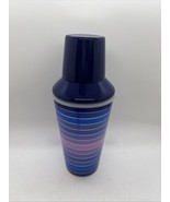 Jonathan Adler Scala Cocktail Blue &amp; Purple Stripes Stainless Steel  18.... - $26.11