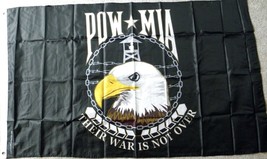 Pow Mia Their War Is Not Over Not Forgotten Polyester Flag 3 X 5 Feet - £12.10 GBP