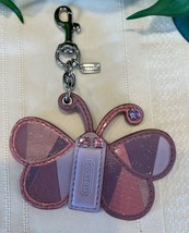 Coach 92494 Jeweled Butterfly Motif Handbag Charm Multi Pinks Patchwork ... - £78.95 GBP