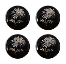 Set of 4 Screw Back 1-1/4" Floral Turquoise Stone Sunflower Conchos CO584 - $24.74