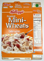 1997 Empty Kellogg's Frosted Mini-Wheats 19OZ Cereal Box SKU U198/151 - $18.99