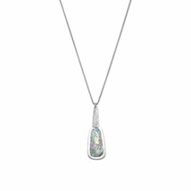 S925 Sterling Silver Oxidized Ancient Blue Roman Glass Textured Necklace 18&quot; - £286.79 GBP