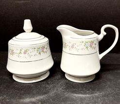 Vintage SANGO Majesty CANNES  SUGAR BOWL &amp; CREAMER Floral Lid Porcelain ... - $203.08 MXN