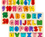 Wooden Puzzles For Toddlers, Alphabet Puzzle And Number Puzzle, 2 In 1 P... - $31.99