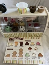 Melissa &amp; Doug 9286 Scoop &amp; Serve Ice Cream Counter w/flavors and toppings nice - $37.39