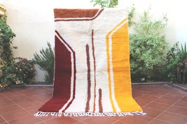 Abstract Berber Rug, Moroccan wool Beni ouarain rug  8.2x5 feet / 250x144 cm - £639.48 GBP