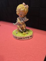 Vintage George Good Corp Girl With Cat &quot;A Cuddle Goes A Long Way&quot; 125.01... - $221.07 MXN