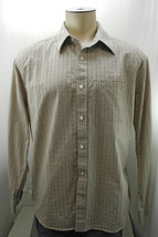 Joseph Abboud Brown Plaid Cotton Long Sleeve Button-Front Shirt - Men&#39;s XL - £15.24 GBP