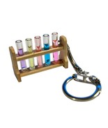 Handmade THE CHEMISTRY SET KEYRING test tubes MINIATURE science GIFT BOX... - $24.34