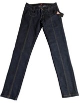 NWT Be-girl sz 3-4 Dark Indigo Horseshoe Skinny Jeans Retro Butt Lift SG... - £11.69 GBP