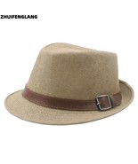 Men&#39;s jazz straw hat outdoor sunscreen sunshade breathable top hat - $24.17 CAD