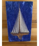 Wall String Art Sailboat Boat Nautical Coastal Decor MCM Vintage Handmad... - €76,30 EUR