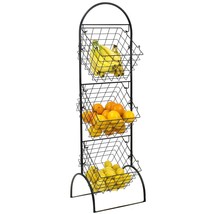 Sorbus 3-Tier Wire Market Basket Storage Stand for Fruit, Vegetables, Toiletries - £68.15 GBP