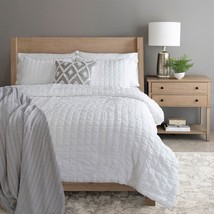 King Size Crinkled Textured 3 Piece Comforter Set White - $6,863.00 MXN