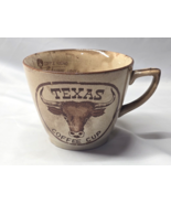 Vintage TEXAS SIZED LONGHORN Coffee Tea Cocoa Cup Mug 4.75&quot; Mouth, 16 Ou... - £8.58 GBP