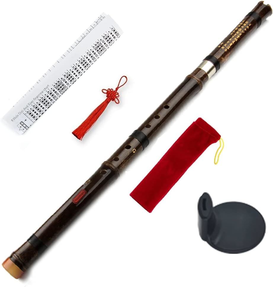 Separatable Brown Vertical Bamboo Flute In G Traditional Chinese Woodwind - $41.97