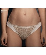 NWT FAUVE luxe designer brief XS panty latte lace $58 emmanuelle sheer f... - $44.77 CAD