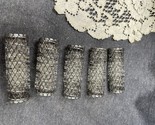 Lot of 5 Vintage spring mesh curlers black approx 1 inch Diameter x 3.25... - $3.96