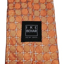 IKE BEHAR New York Orange Silk Necktie 3.75 Inch Wide 61 Long - £15.65 GBP