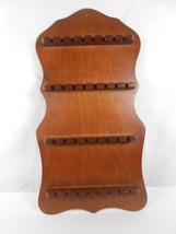 Vintage MCM Wood Rack Display Holder For 32 Souvenir Tea Spoon Collection - £14.78 GBP