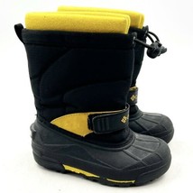 Columbia Boys Snow Boots Toddler Size 8 Black Yellow Winter Frost Flight - £23.74 GBP