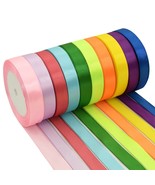 10 Color 250 Yards Rainbow Assortment Satin Ribbons Rolls, 3/5 Inch(15Mm... - £20.36 GBP