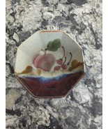 5.5&quot; hand thrown clay pottery bowl fruit pattern signed &quot;Chapelle&quot; - $16.19 CAD